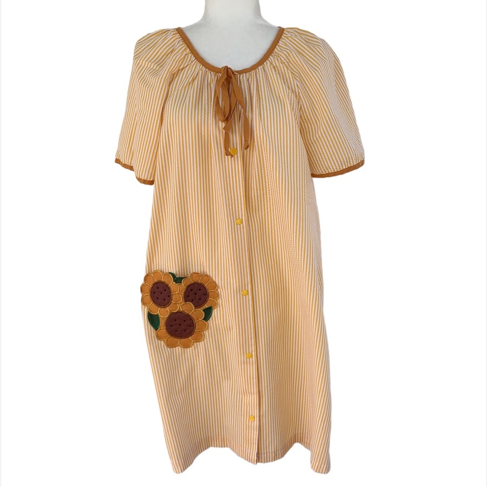 CW Classics Striped Lounge Dress with Sunflower Pocket
